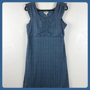 Aventura Clothing Blue Geometric Print V Neck Sleeveless Midi Dress Size M
